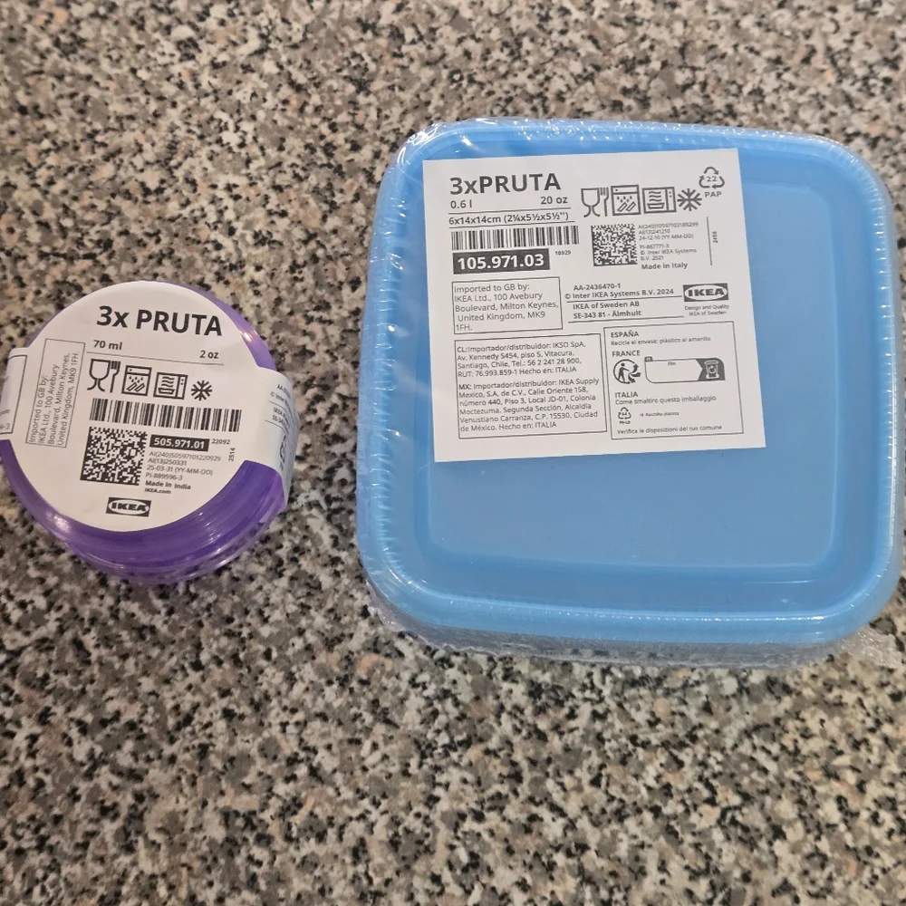 IKEA PRUTA Plastic Food Storage Set - Blue & Purple